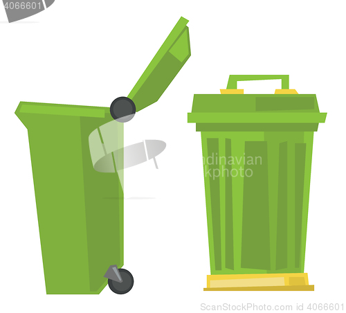 Image of Large trash cans vector illustration.