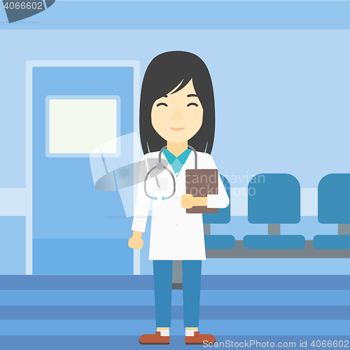 Image of Doctor with file vector illustration.