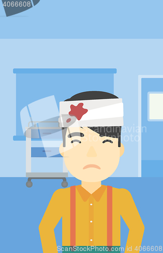 Image of Man with injured head vector illustration.