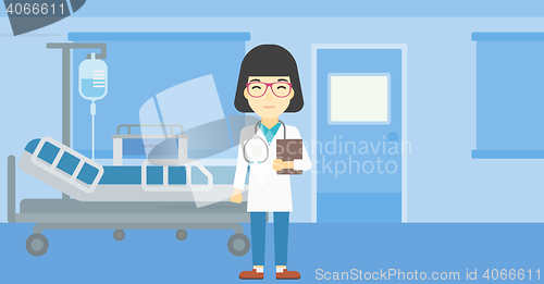 Image of Doctor with file vector illustration.