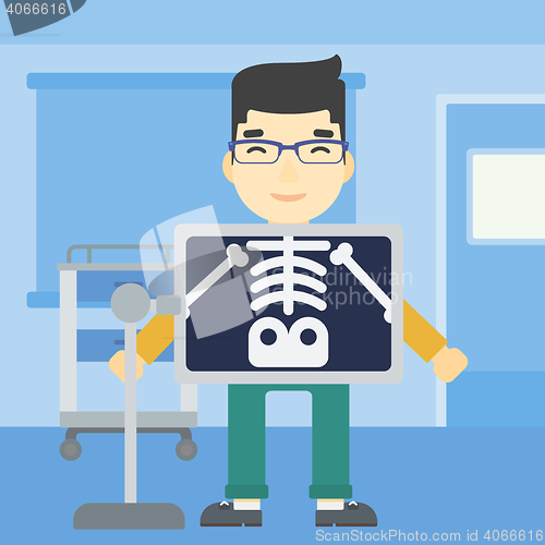 Image of Patient during x ray procedure vector illustration