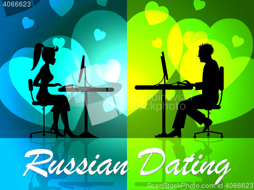 Image of Russian Dating Represents Partner Relationship And Romance