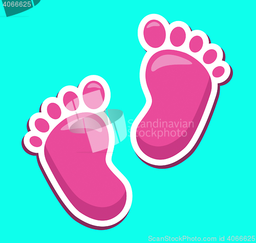Image of Baby Feet Represents Tiny Toes And Babies