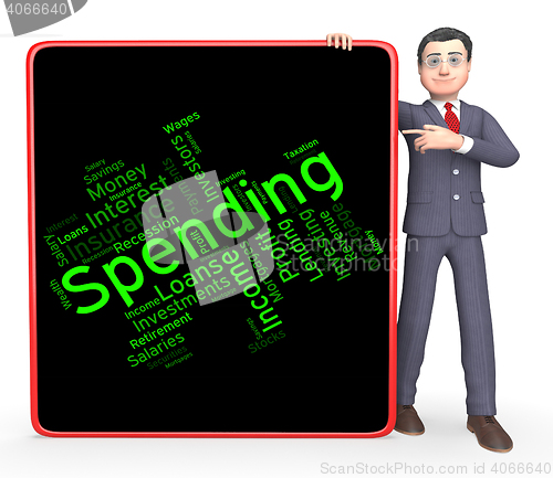 Image of Spending Word Represents Commerce Bought And Purchasing