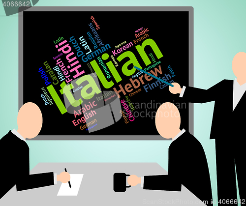Image of Italian Language Shows Foreign Translate And Vocabulary