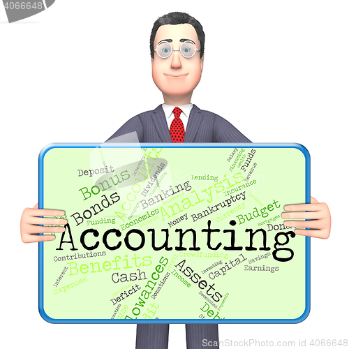 Image of Accounting Words Indicates Balancing The Books And Accountant