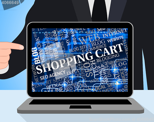 Image of Shopping Cart Indicates Buying Trolley And Www