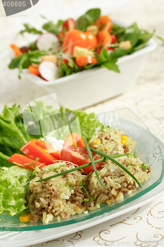 Image of Healthy food - rice and vegetable salads