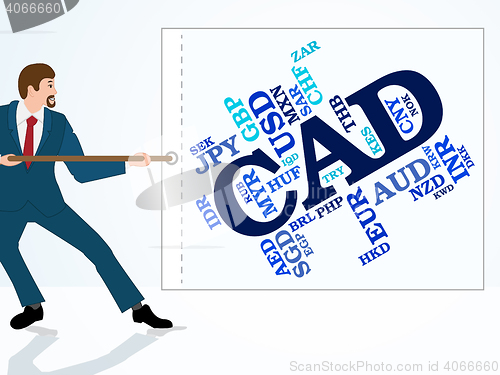 Image of Cad Currency Represents Canadian Dollar And Canada