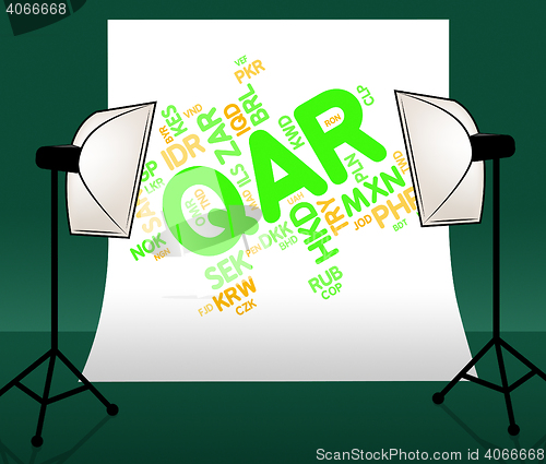 Image of Qar Currency Indicates Qatari Rial And Currencies