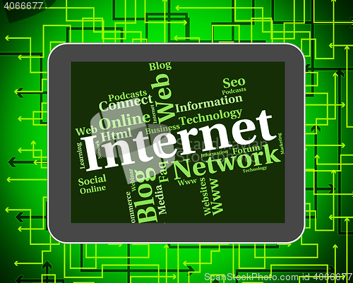 Image of Internet Word Indicates World Wide Web And Searching