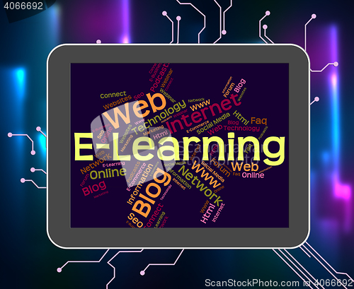 Image of Elearning Word Means World Wide Web And College