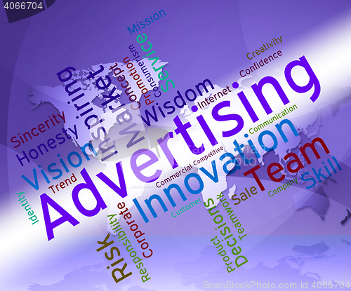 Image of Wordcloud Advertising Means Promote Marketing And Market