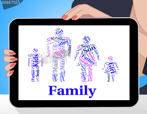 Image of Family Words Represents Household Wordcloud And Relations