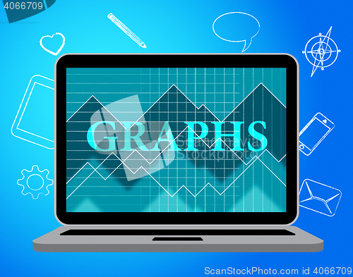 Image of Graphs Online Shows Monitor Notebook And Computing