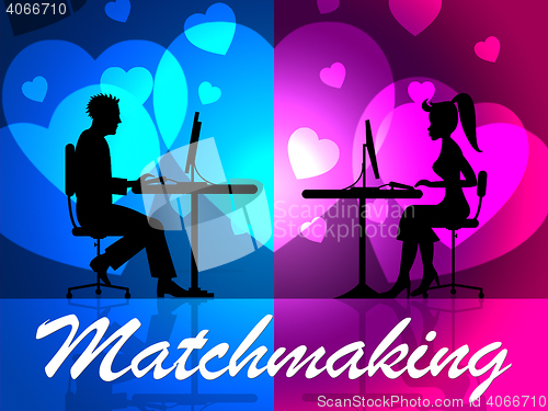 Image of Matchmaking Online Shows Blind Date And Find