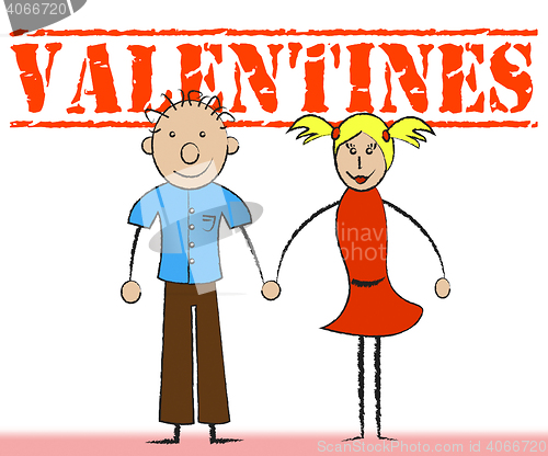 Image of Valentines Couple Indicates Celebrate Partner And Relationship