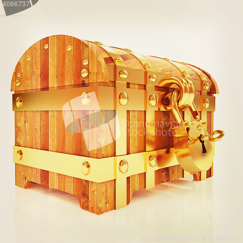 Image of The chest. 3D illustration. Vintage style.