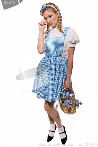 Image of Woman in little girl costume