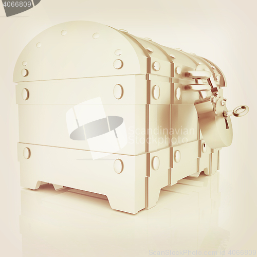 Image of The chest. 3D illustration. Vintage style.