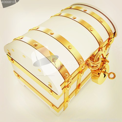 Image of The chest. 3D illustration. Vintage style.