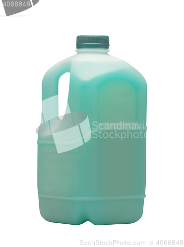 Image of Blue liquid for car in canister