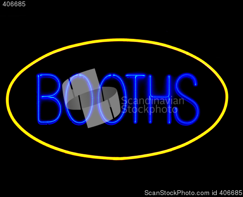 Image of game booths neon sign