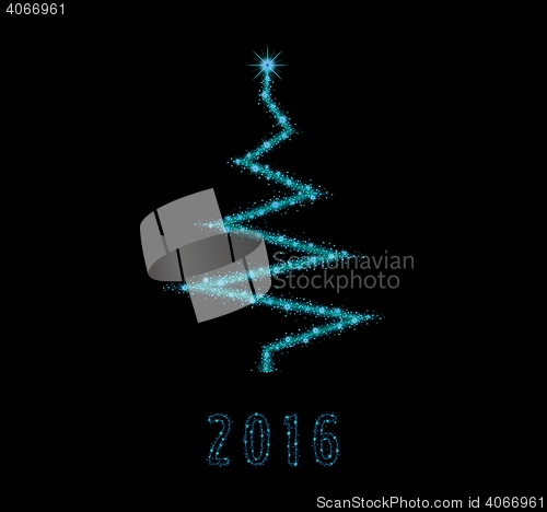 Image of christmas illustration with glittering tree