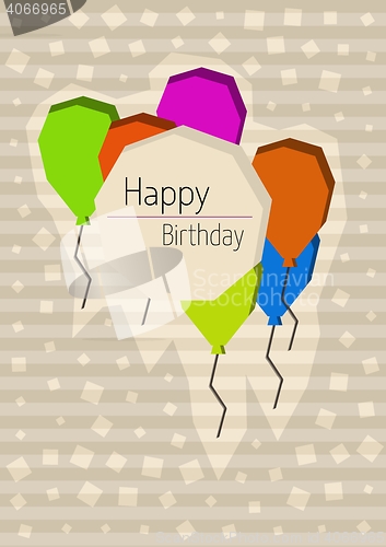Image of birthday poster with cornered balloons