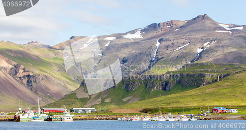 Image of Grundarfjordur city near Kirkjufell mountain, Iceland.