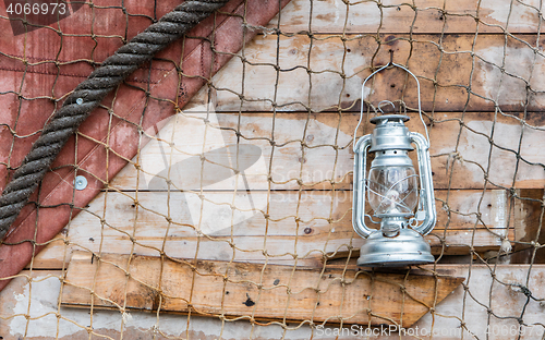 Image of Old kerosene lamp hanging