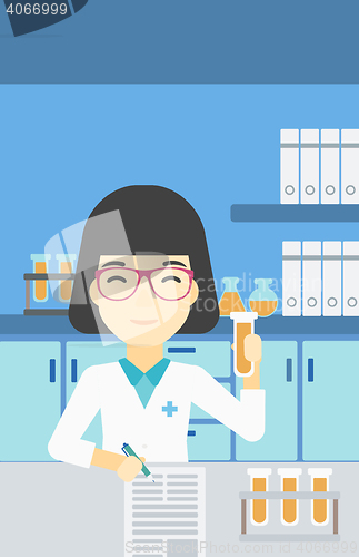 Image of Laboratory assistant working vector illustration.