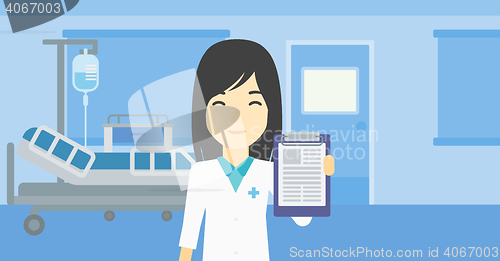 Image of Doctor with clipboard vector illustration.