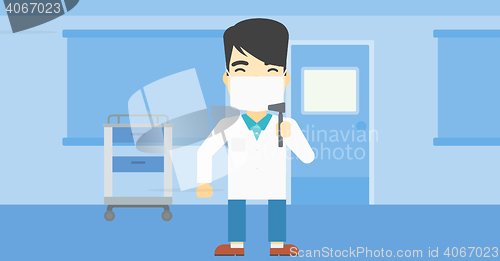 Image of Ear nose throat doctor vector illustration.