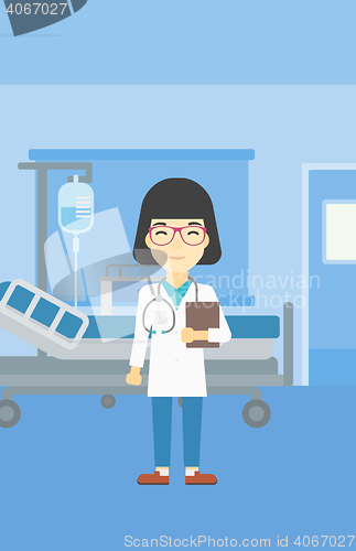 Image of Doctor with file vector illustration.