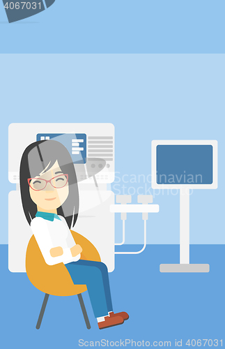 Image of Female ultrasound doctor vector illustration.