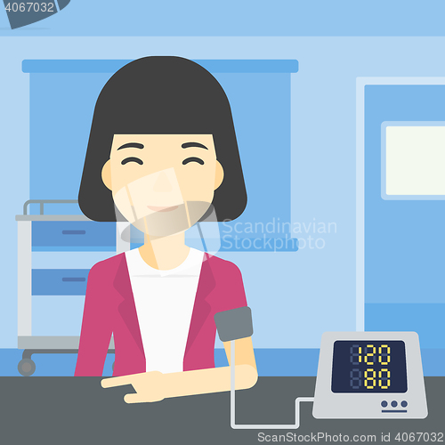 Image of Blood pressure measurement vector illustration.