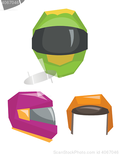 Image of Motorbike classic helmets vector illustration.