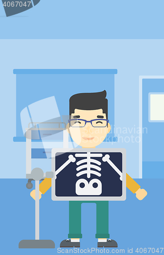 Image of Patient during x ray procedure vector illustration