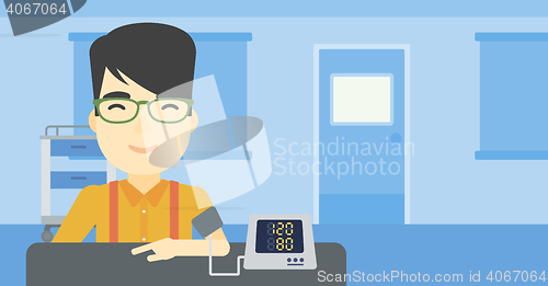 Image of Blood pressure measurement vector illustration.