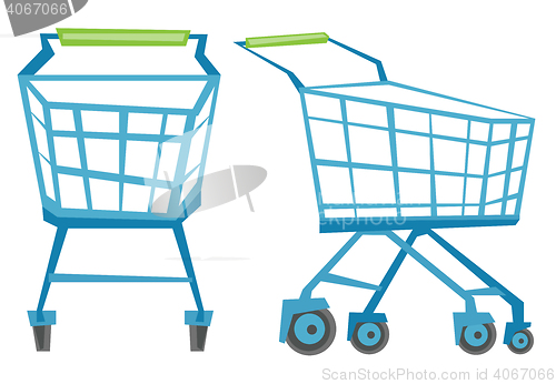 Image of Empty shopping carts vector illustration.