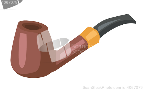 Image of Wooden smoking pipe vector illustration.