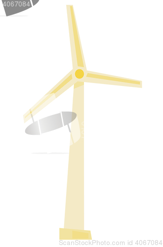 Image of White wind turbine generating electricity.