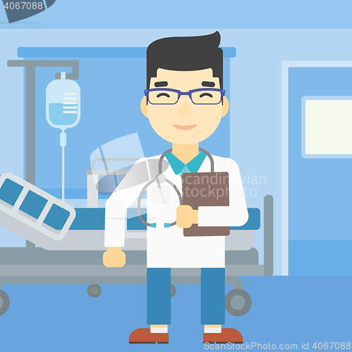 Image of Doctor with file vector illustration.