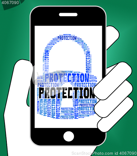 Image of Protection Lock Shows Text Encryption And Security