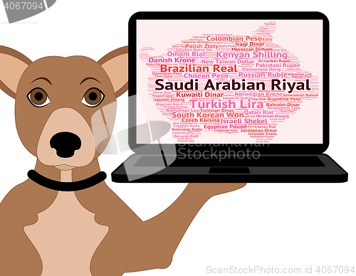 Image of Saudi Arabian Riyal Shows Foreign Currency And Coin