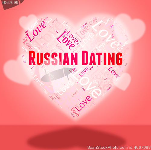 Image of Russian Dating Means Heart Valentine And Net