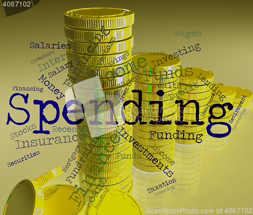 Image of Spending Word Shows Shopping Words And Bought