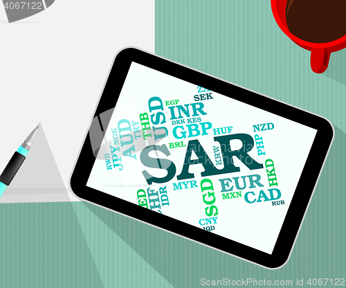 Image of Sar Currency Shows Saudi Arabian Riyals And Currencies