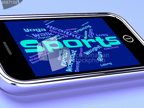 Image of Sports Word Indicates Physical Activity And Exercising